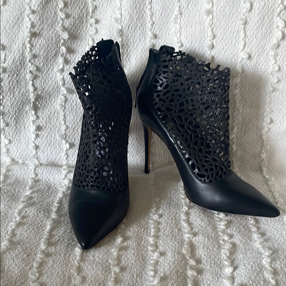 Authentic Jimmy Choo Elegant Black Cutout Ankle Boots